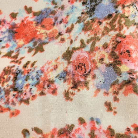 Dynamite Bright Floral Chiffon Maxi Dress W/Crochet Back Detail Size Medium - Picture 14 of 16